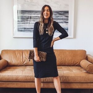 Sonnet James Winnie Dress - Black Sheath Dress Sz S Knee Length Modest Career